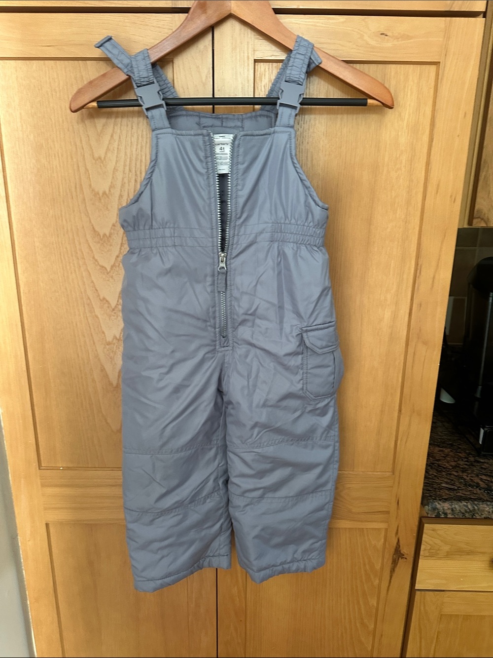 Carter's Gray Padded Snow Overalls with Adjustable Straps